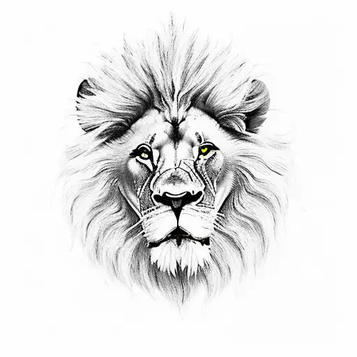 Lion With Araucanians Into Sunset Landscape