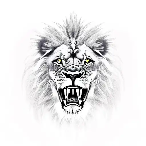 Lion Roaring At A Weak King