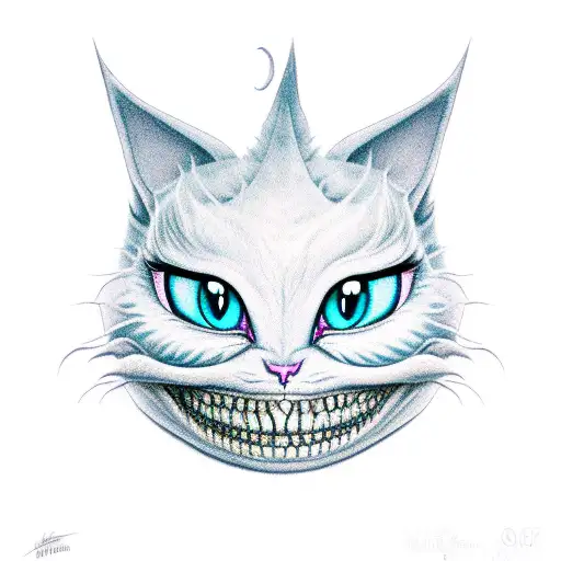 Cheshire Cat With A Dragon Circling It