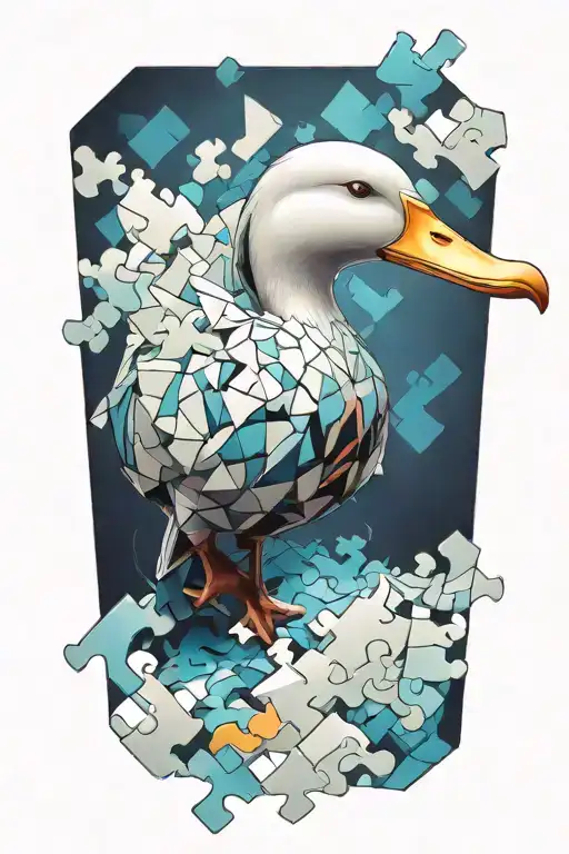 Sci Fi Duck Made Of Puzzle Pieces