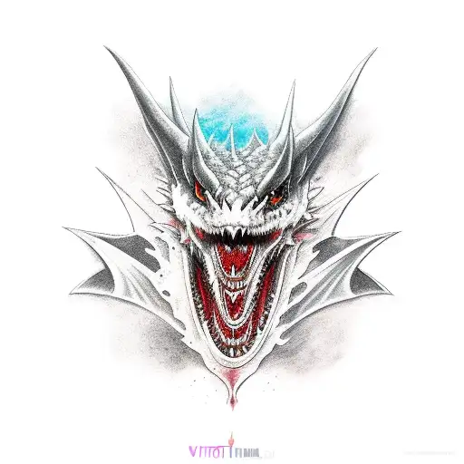 Evil Dragon Bat Throat Tatto