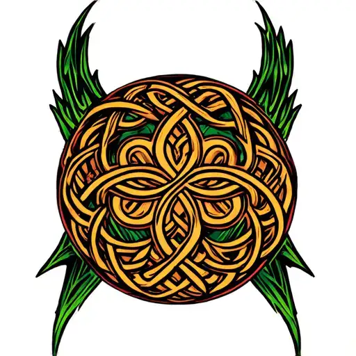 Celtic Triskele Outline Tattoo Design