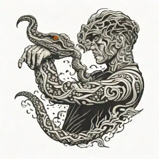 Me Rising From The Ashes Grabbing A Snake By Its Head