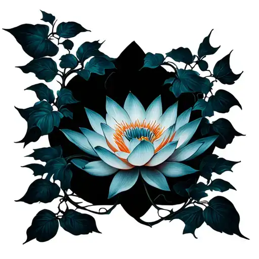 Vines Coming Up To Lotus Flower