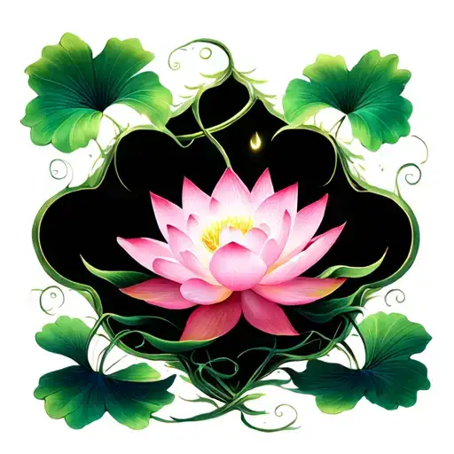 Vines Coming Up To Lotus Flower