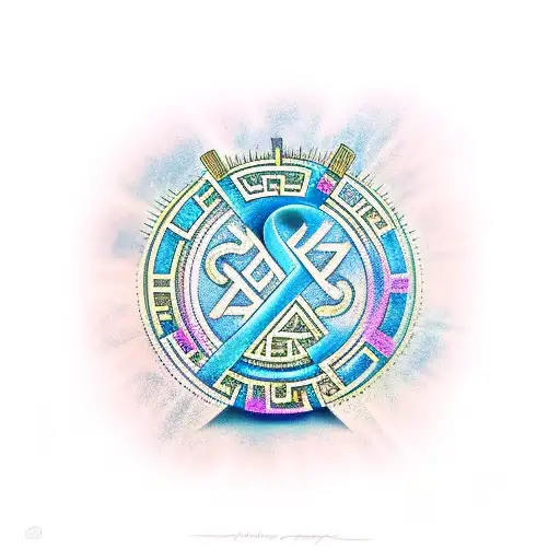 Greek Key Around The Greek Word For Eternity