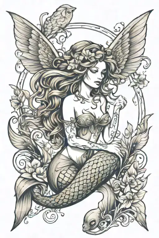 Fairy Mermaid Symmetrical