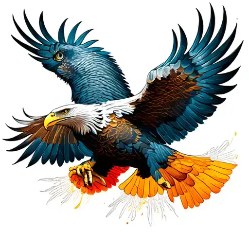 Eagle Made With A Fingerprint Mixed