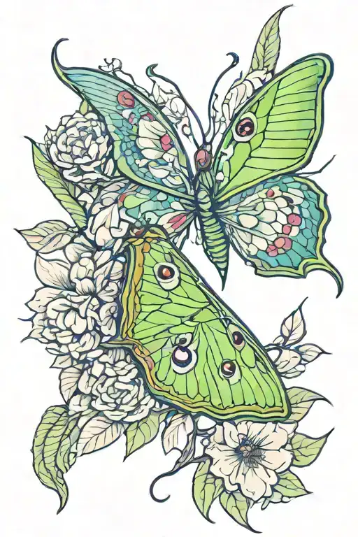 Willow Tree Luna Moth Cat Paw Print