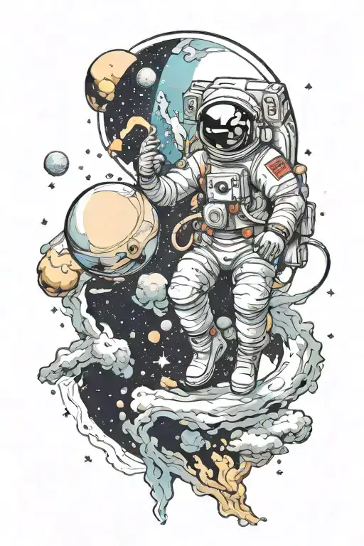Astronaut Floating In Space