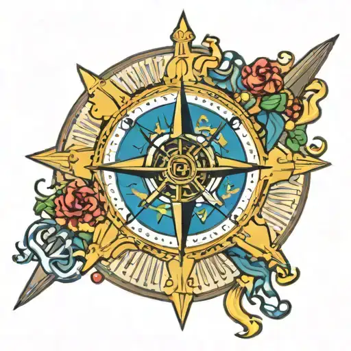 Georgia State Patrol Patch With A Compass Rose With Anchor
