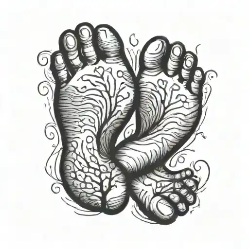 Small Daughter Tattoo For Dad Footprint Intertwined