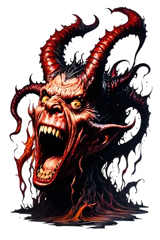 Dark Demon Yelling Looking Down Left