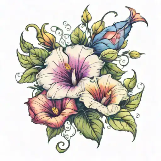 Morning Glory Flower And Virgo Zodiac Sign