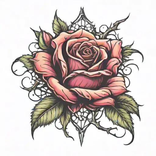 Rose With Thorns Intertwined