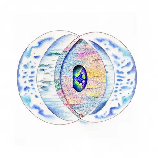 Water Color Yin And Yang For A Male Forearm