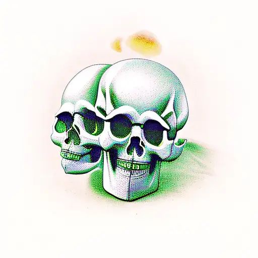 Skull With Dragger Going Through It