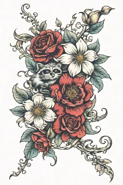 Flower Intertwined Animal