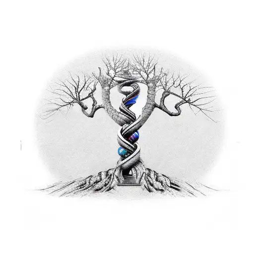 Tall Double Helix Tree Trunk