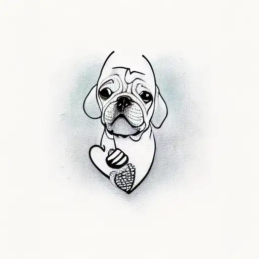 Dog With Heart In Hand