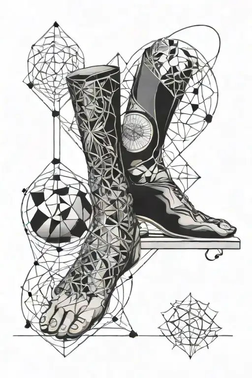 Foot And Leg Piece Sacred Geometry Abstract Art