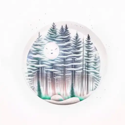 Forest With Moon