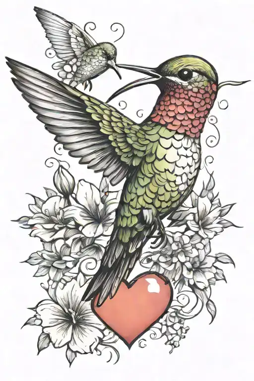 Hummingbird Carrying Heart