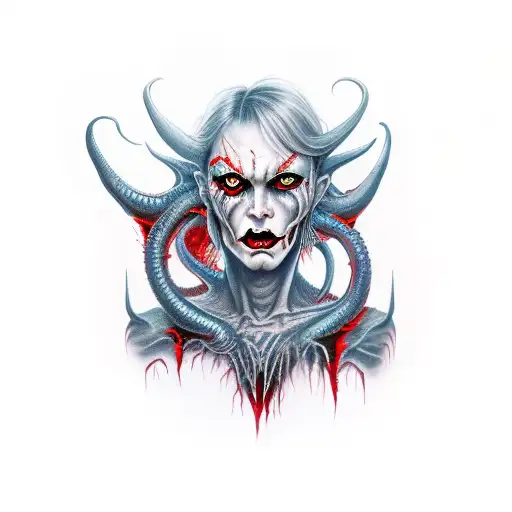 Demon Woman With Red Eyes