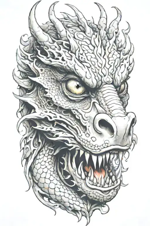 Dragon With Third Eye Steaming Out Of His Mouth