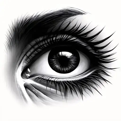 Eye Of Horus Symbol But Replace With Black Human Eye And Cat Eye Lashes