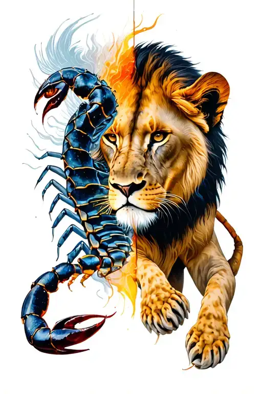 Scorpion And Lioness Merged Together