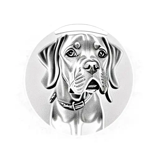 Vizsla Dog Shown From Behind Sitting