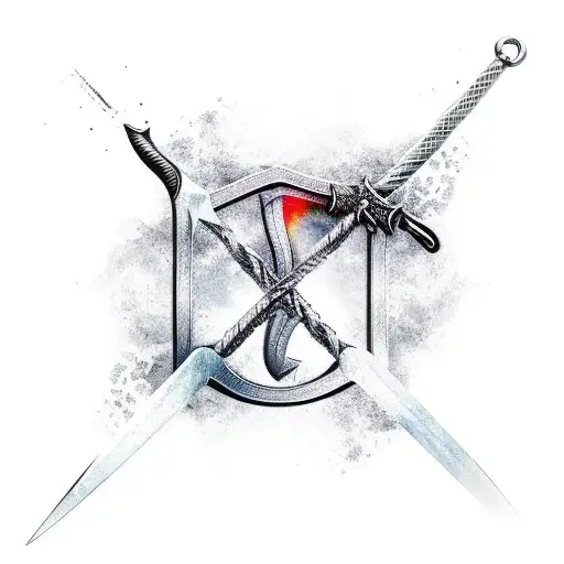 Sword Hanging From Chains