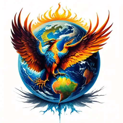 Phoenix And Earth Globe