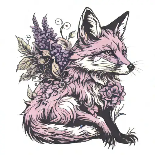 A Fox Smoking Cigarette In A Violet Garden