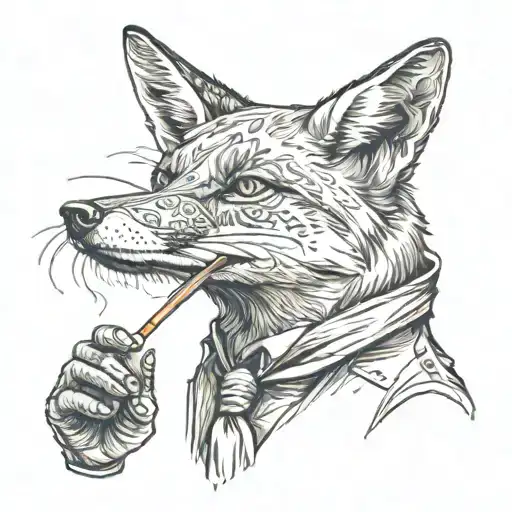 A Fox Smoking Cigarette