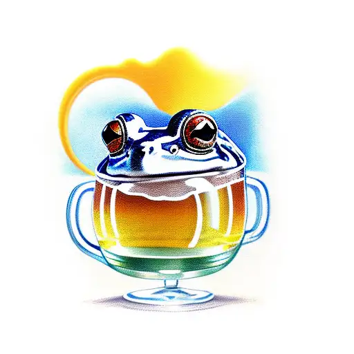 A Frog In A Glass Of Beer