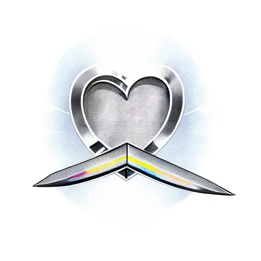 Straight Sword With A Heart In The Middle