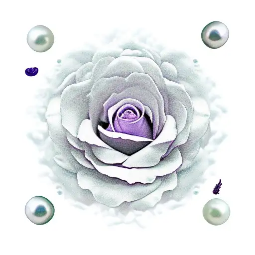 Ocean Rose With Pearls Decorating The Petals In Royal Purple Masculine