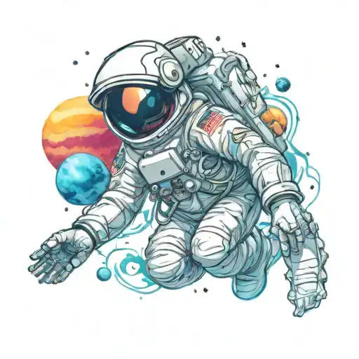 Astronaut Floating In Space
