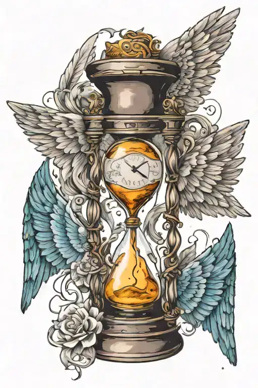 Hourglass With Angel Wings