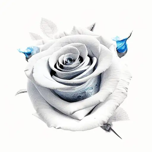 Black And Grey Roses With Blue Hues