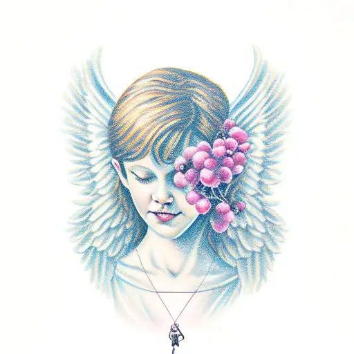 An Angel Holding A Wine Glass