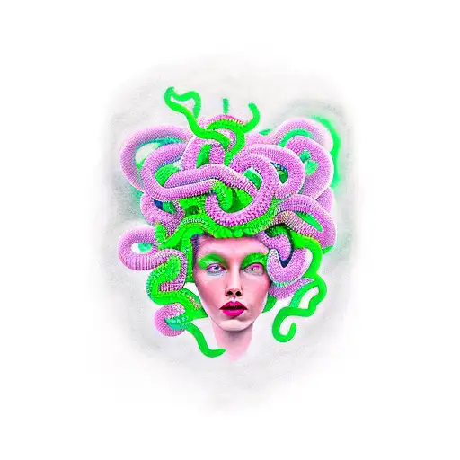 Medusa Pink White And Green