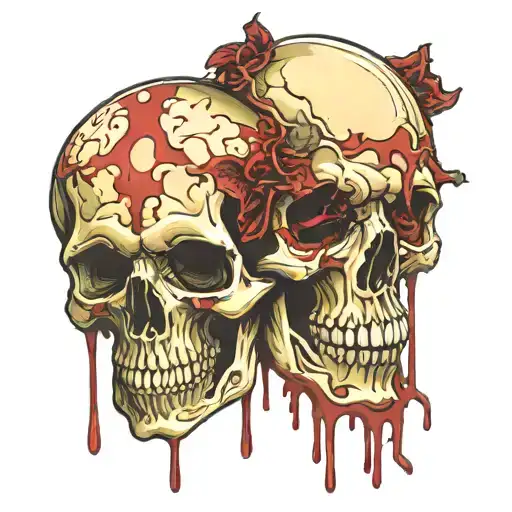 Skulls Vampires Color Blood Dripping