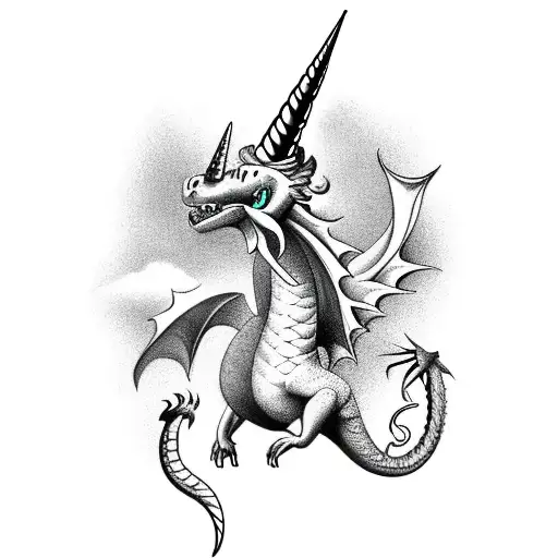 Dragon With An Unicorn Horn