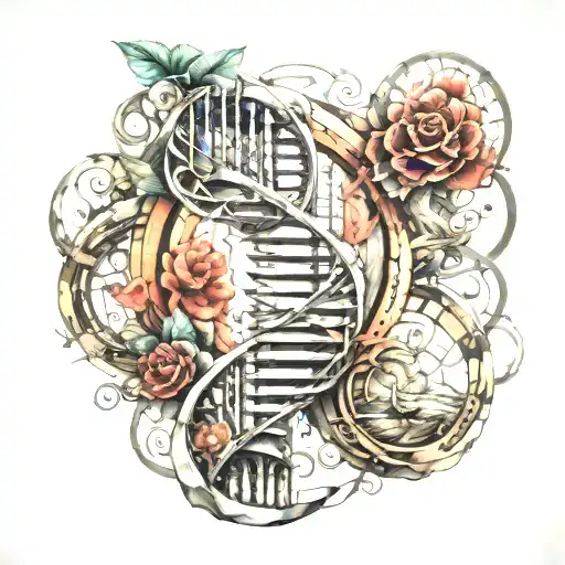 Dna Full Sleeve Tattoo Design