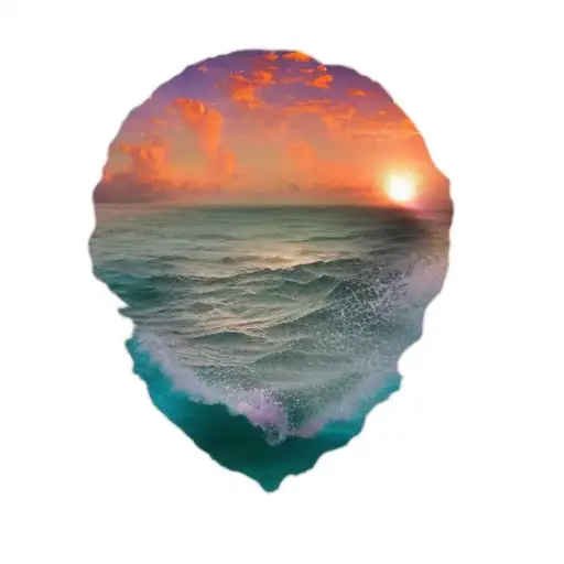 A Sunset Over The Ocean