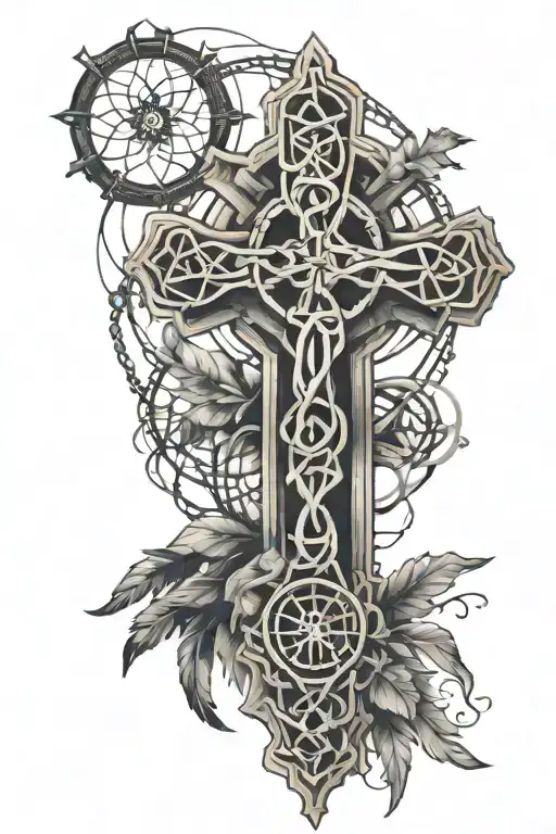 Celtic Cross With Dreamcatcher