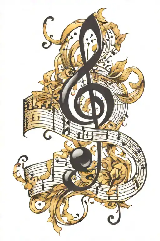 Music Notes Intertwined